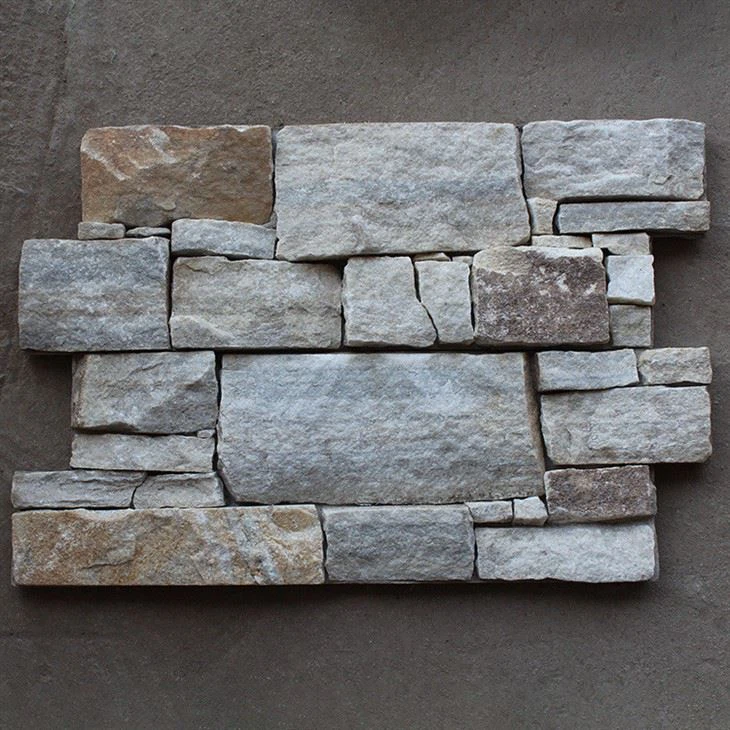 3 quartzite stacked stone panel